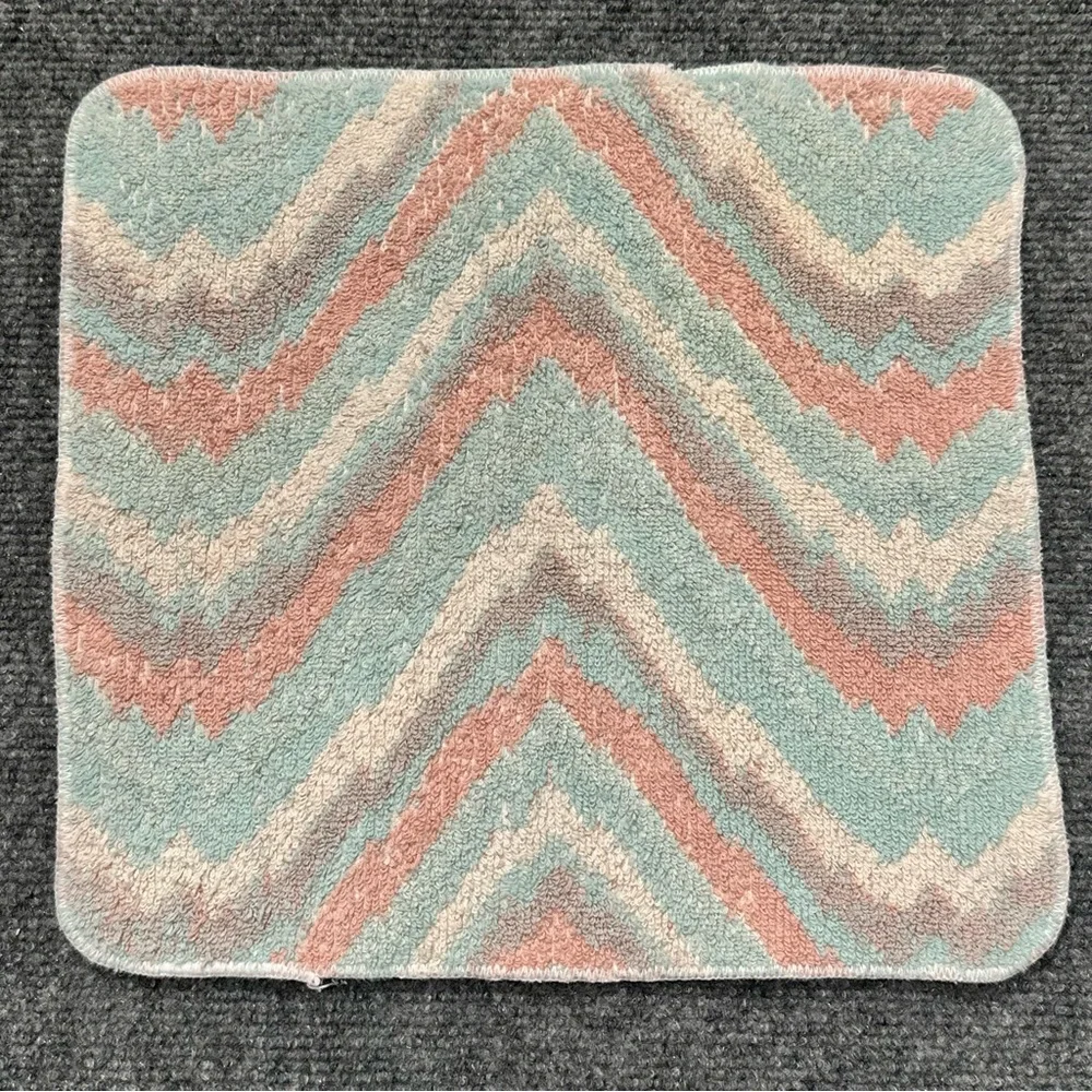 Vintage Cannon Mills Royal Majesty wash cloth face pastel chevron 12” southwest